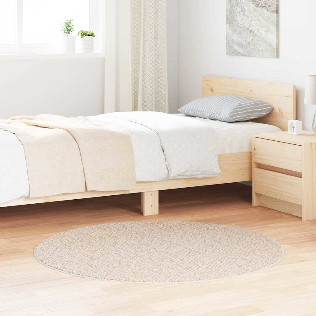 Vidaxl antislip shaggy tapijt crème 120 x 120 cm pp