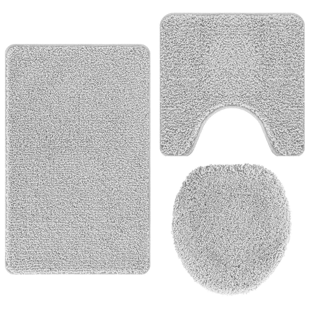 Vidaxl antislip badmat set 3 pcs grijs pp