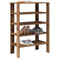 Vidaxl schoenenrek 61x32x87,5 cm bewerkt hout oud houtkleurig