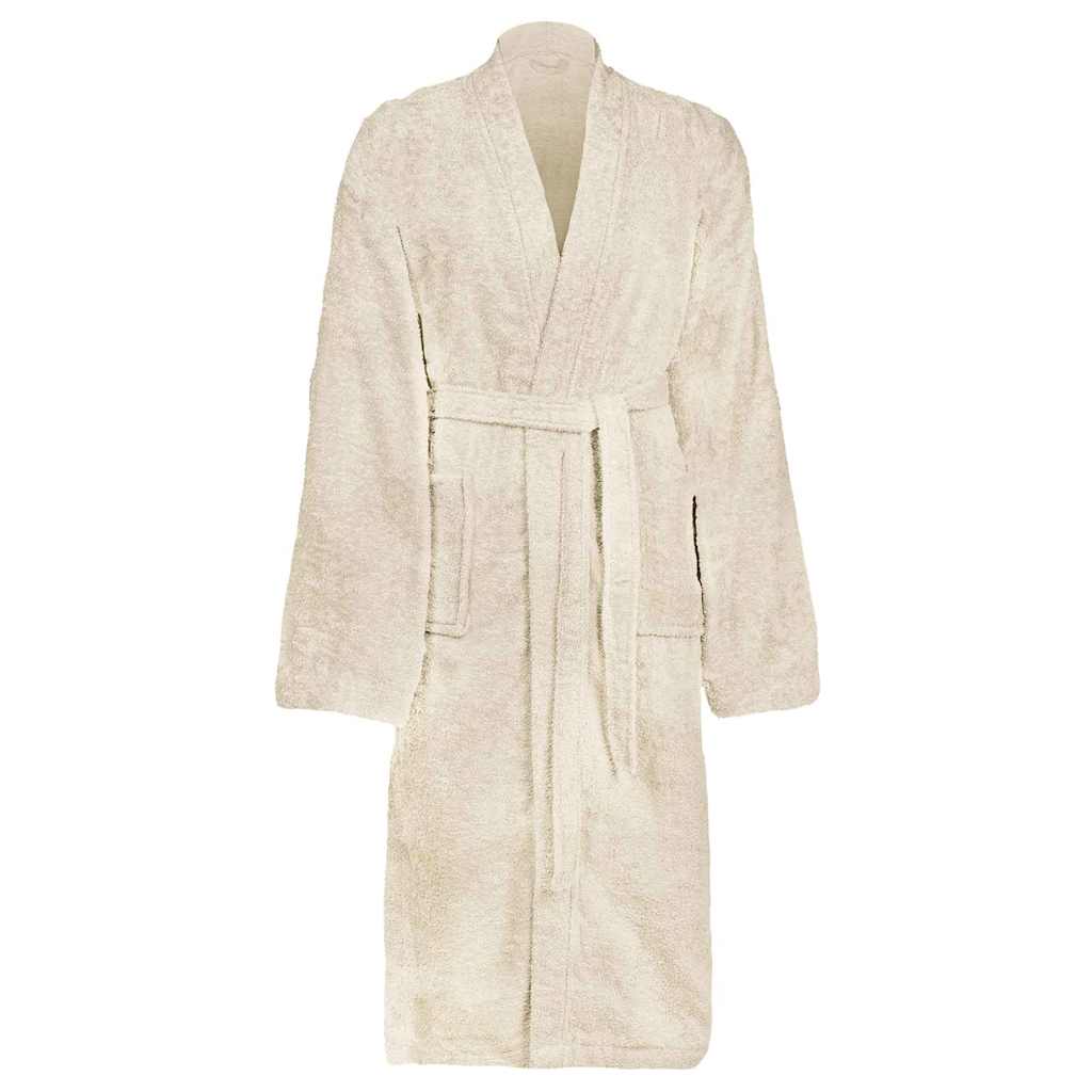 Vidaxl badjas kinn crème xl katoen