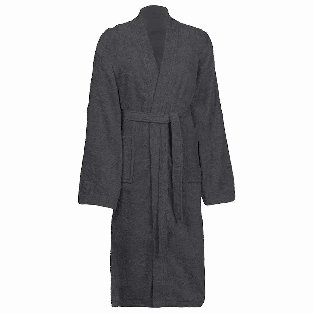 Vidaxl badjas kinn antraciet xl katoen