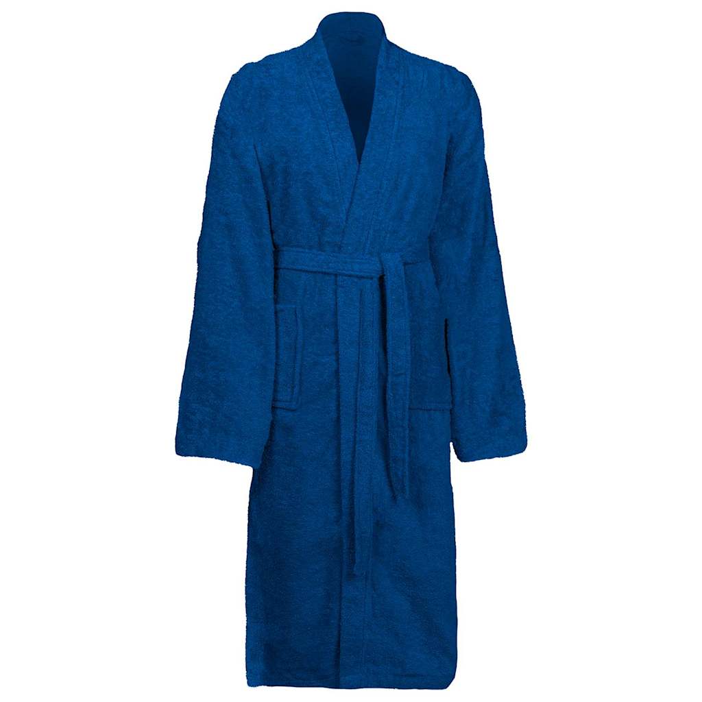 Vidaxl badjas kinn blauw m katoen