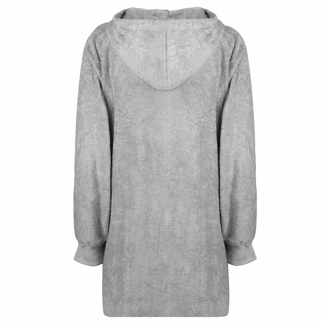 Vidaxl deken hoodie kinn grijs l katoen