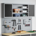 Vidaxl gereedschapskast set met plank 4 pcs zwart gepoedercoat staal