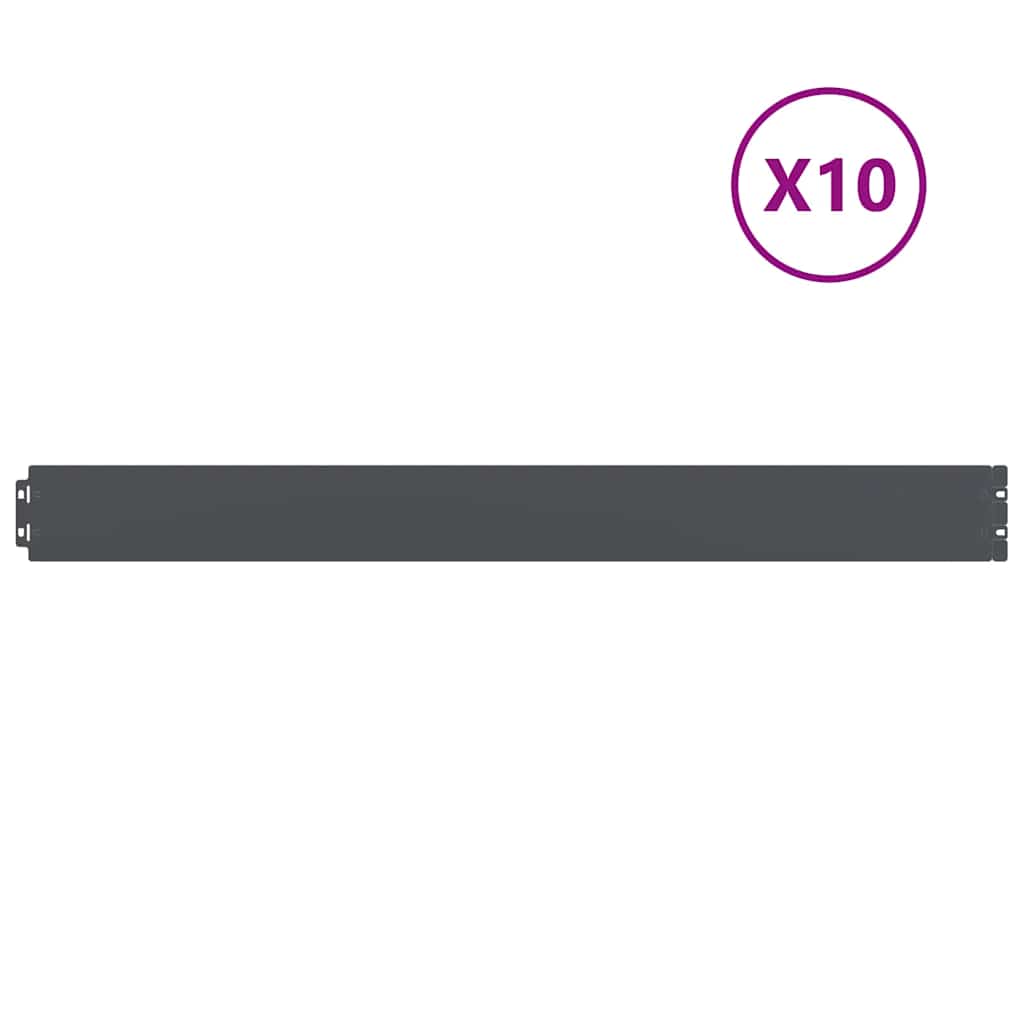 Vidaxl gazonranden 10 st 10x103 cm koudgewalst staal antraciet