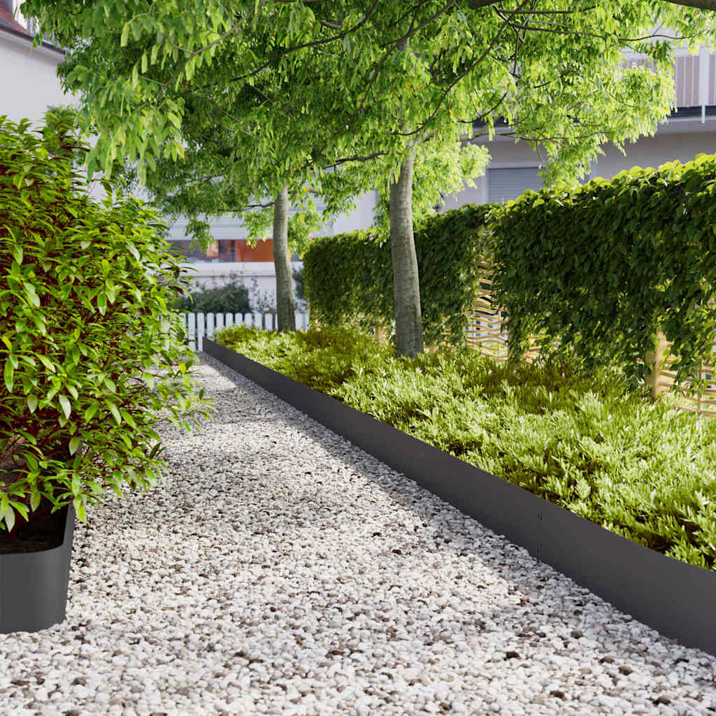 Vidaxl gazonranden 10 st 20x103 cm koudgewalst staal zwart