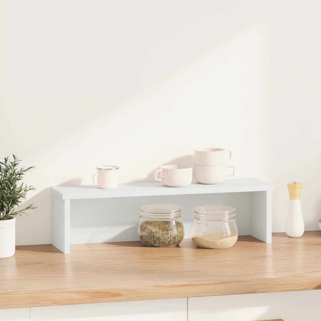 VidaXL Stapelbares Küchenregal 60x15x16 cm, Holzoptik, Weiß