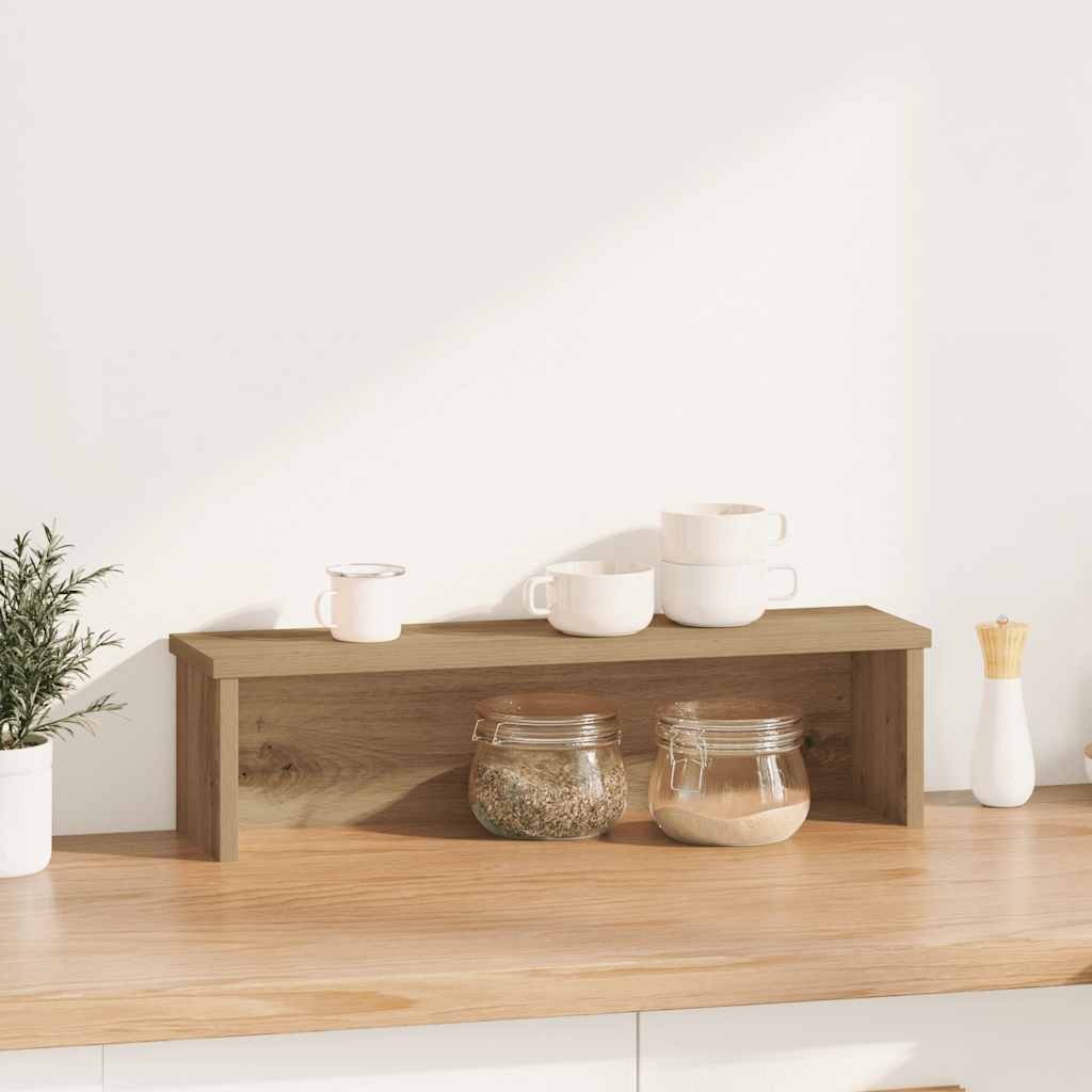 VidaXL Stapelbares Küchenregal 60x15x16 cm, verarbeitetes Eichenholz, handgefertigt