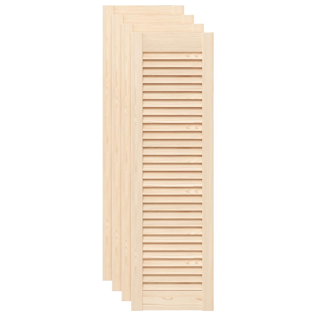 Vidaxl kastdeuren met lamellen 4 st 99x29,5 cm massief grenenhout