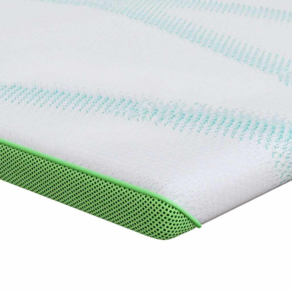 Vidaxl matrastopper wit en groen 140 x 200 cm jacquard stof