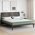 Vidaxl matrastopper wit en groen 200 x 200 cm jacquard stof