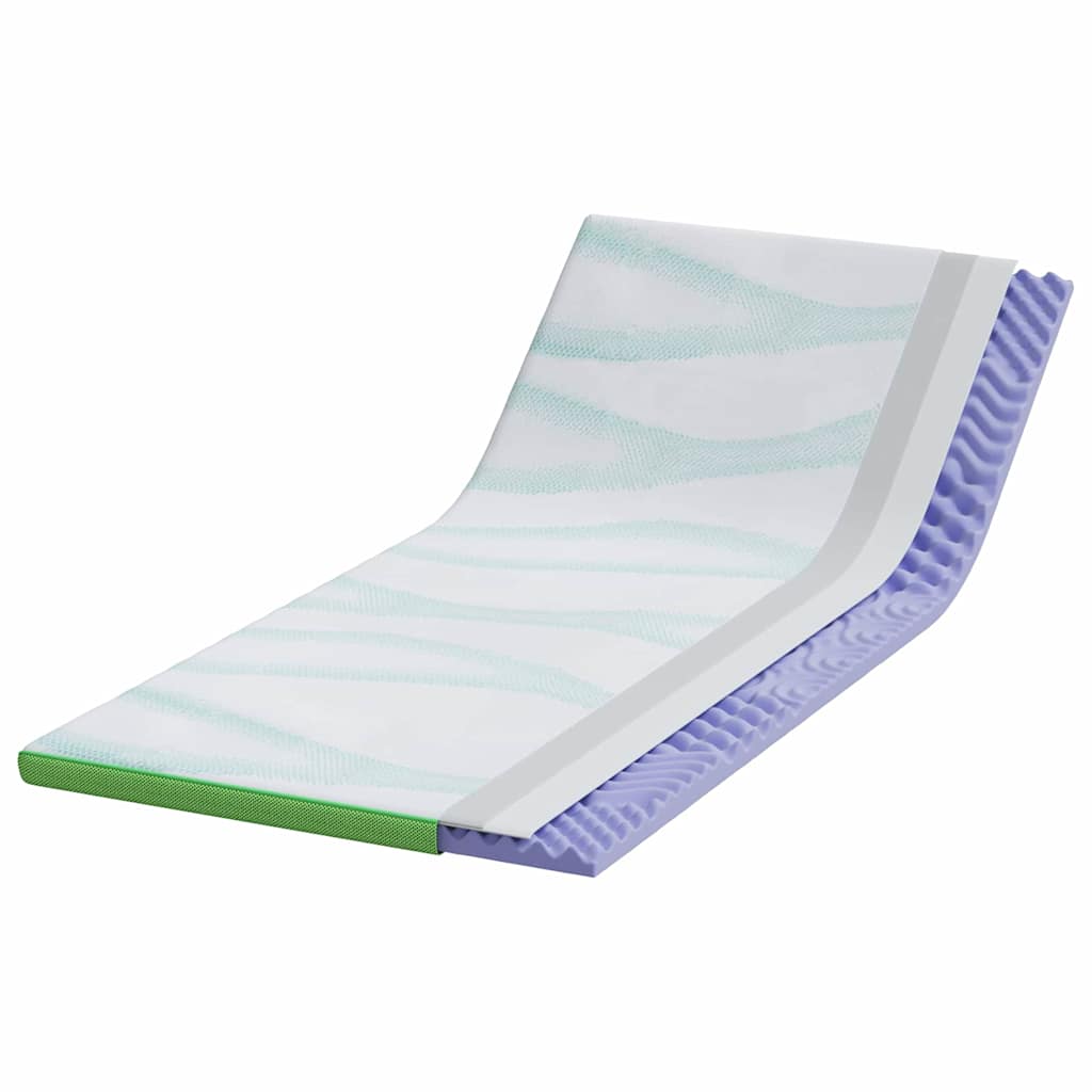 Vidaxl matrastopper wit en groen 120 x 200 cm jacquard stof