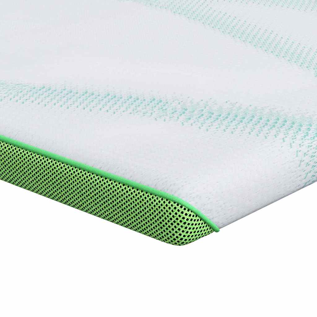 Vidaxl matrastopper wit en groen 140 x 200 cm jacquard stof