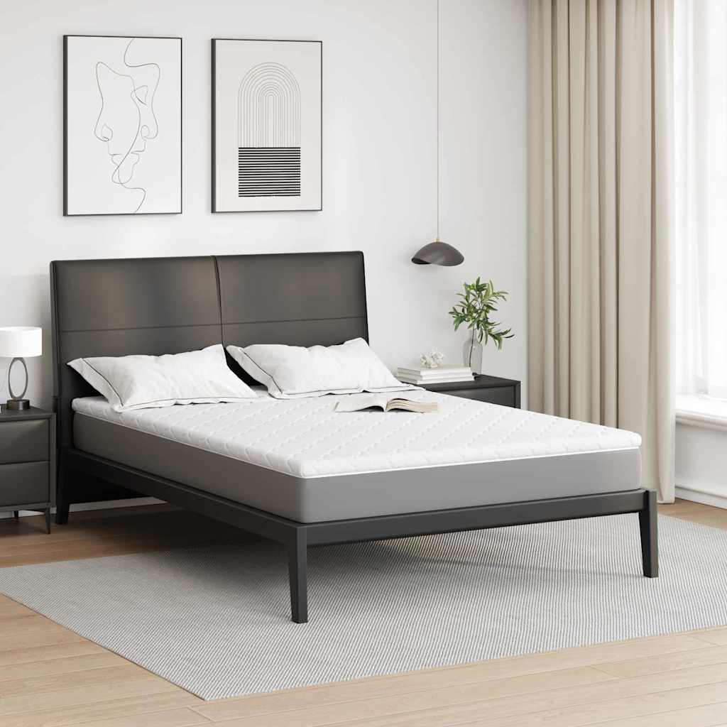 Vidaxl kokos topper wit 140 x 200 cm jacquard stof