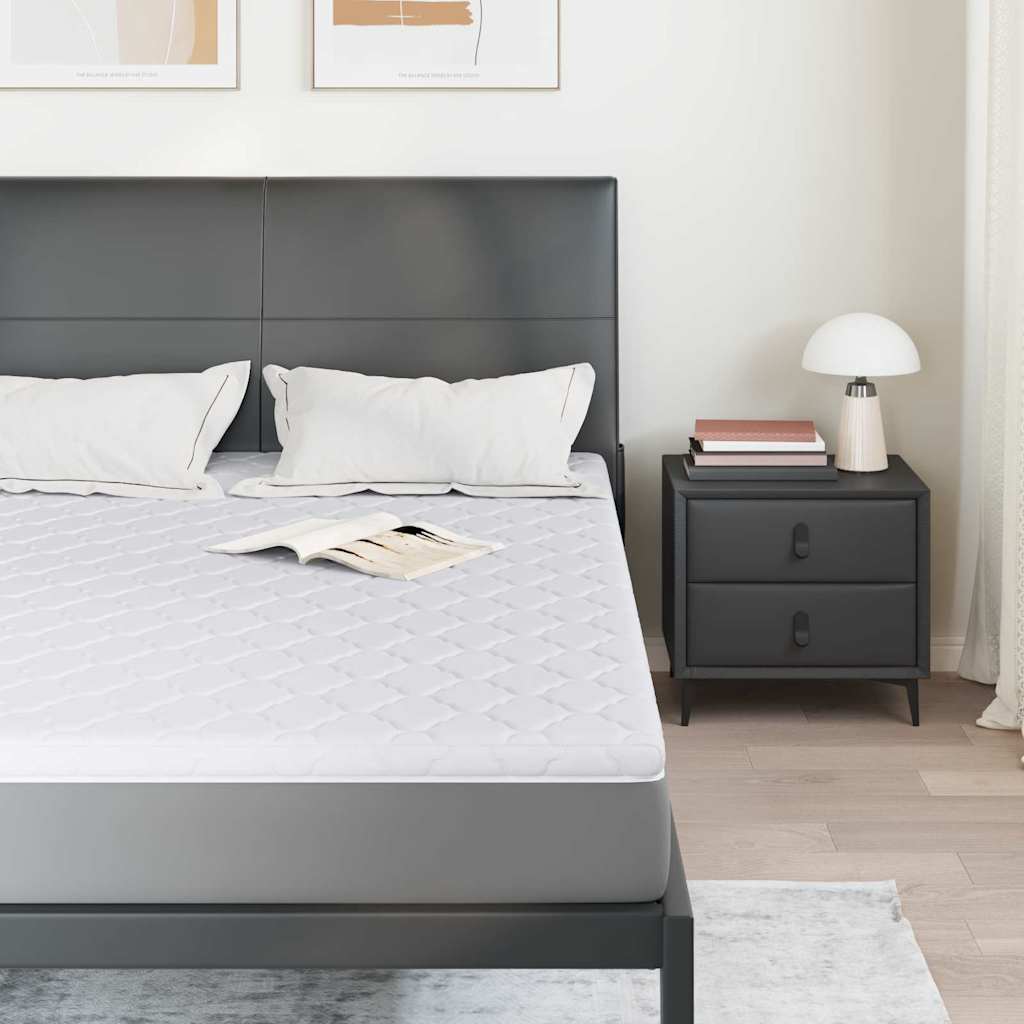 Vidaxl kokos topper wit 140 x 200 cm jacquard stof