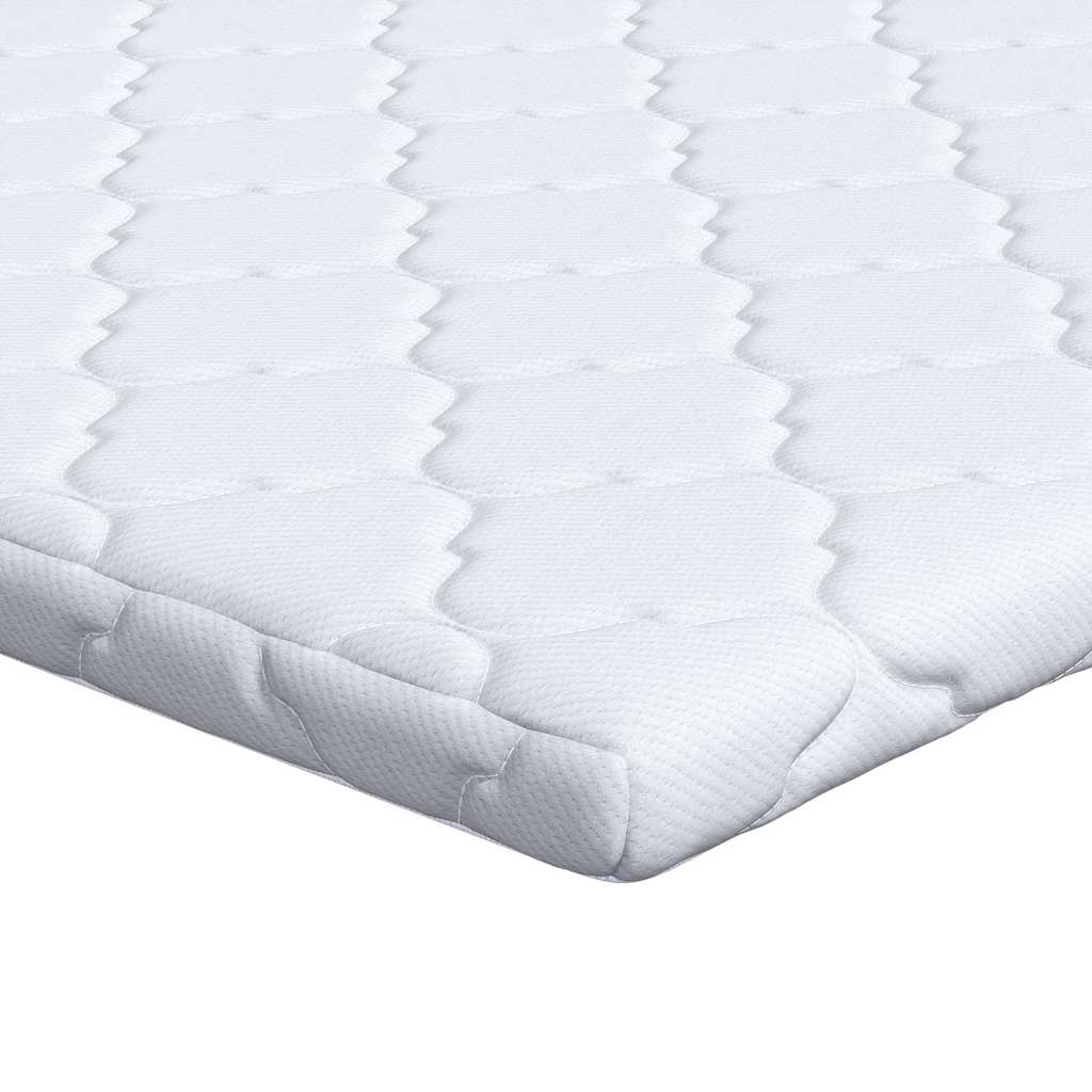 Vidaxl kokos topper wit 160 x 200 cm jacquard stof