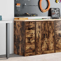 Vidaxl garagekast 30x51x85 cm massief grenenhout gerookt eiken