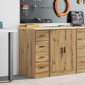 Vidaxl garagekast 30x51x85 cm massief grenenhout artisan eikenkleurig