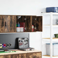 Vidaxl garagewandkasten 2 st spaanplaat gerookt eikenhout