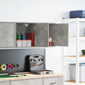 Vidaxl garagewandkasten 2 st bewerkt hout betongrijs