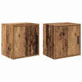 Vidaxl garage wandkasten 2 st bewerkt hout oud hout