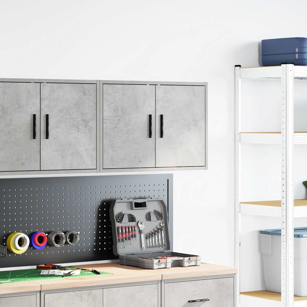 Vidaxl garage wandkast betongrijs bewerkt hout