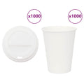 Vidaxl papieren koffiekopjes met deksel 1000 st 12oz 300 ml