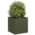 Vidaxl plantenbak 40x40x40 cm koudgewalst staal olijfgroen