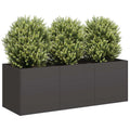 Vidaxl plantenbak zwart 120x40x40 cm koudgewalst staal
