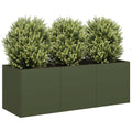 Vidaxl plantenbak 120x40x40 cm koudgewalst staal olijfgroen