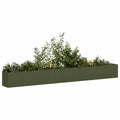 Vidaxl plantenbak 360x40x40 cm koudgewalst staal olijfgroen