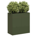 Vidaxl plantenbak 40x40x80 cm koudgewalst staal olijfgroen