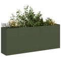 Vidaxl plantenbak 200x40x80 cm koudgewalst staal olijfgroen