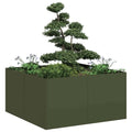 Vidaxl plantenbak 80x80x40 cm koudgewalst staal olijfgroen