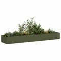 Vidaxl plantenbak 360x80x40 cm staal olijfgroen