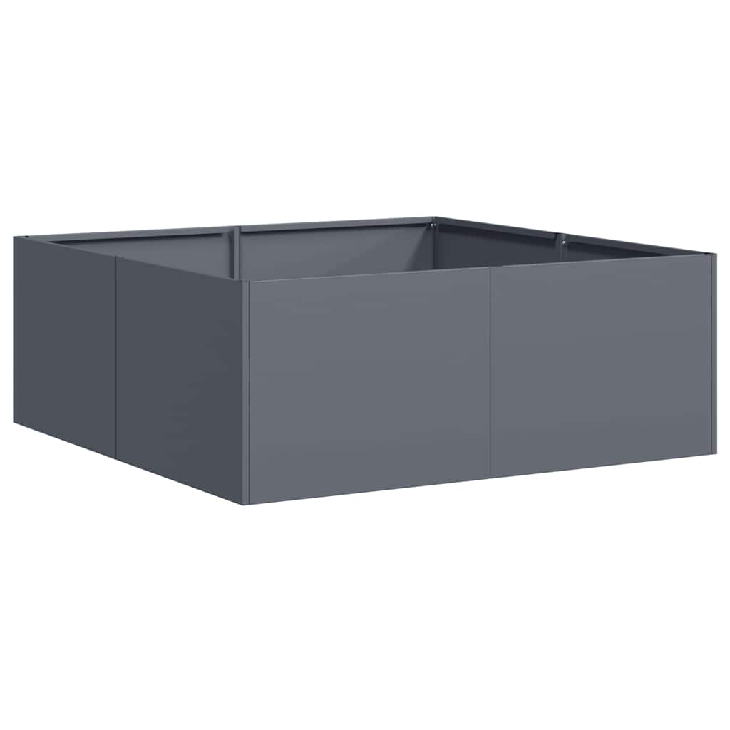 Vidaxl plantenbak 80x80x30 cm staal antracietkleurig