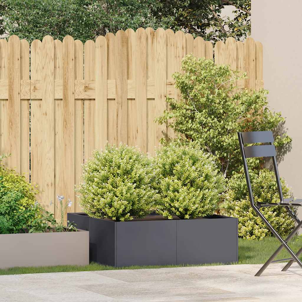 Vidaxl plantenbak 80x80x30 cm staal antracietkleurig