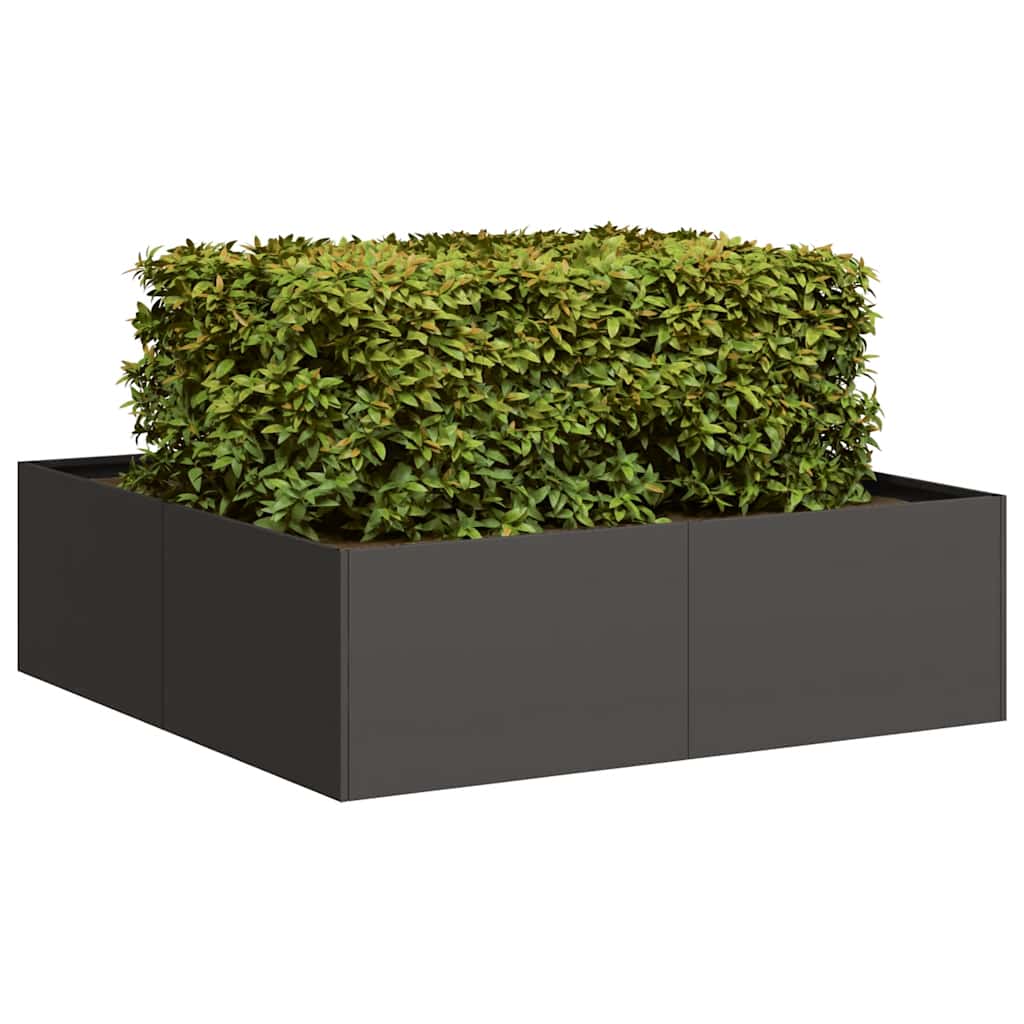 Vidaxl plantenbak 100x100x30 cm staal zwart