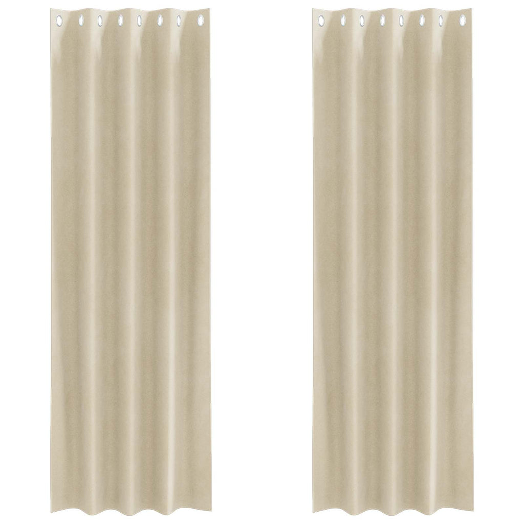 Vidaxl verduisterende gordijnen 2 pcs crème 140 x 245 cm fluweel