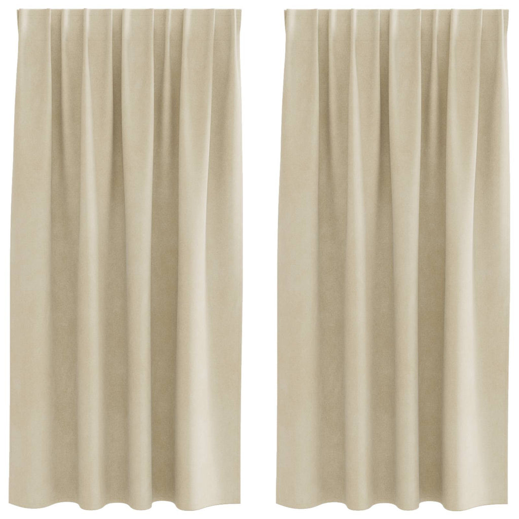 Vidaxl verduisterende gordijnen 2 pcs crème 140 x 175 cm fluweel