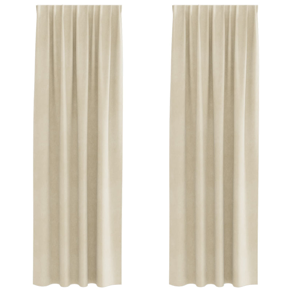 Vidaxl verduisterende gordijnen 2 pcs crème 140 x 260 cm fluweel