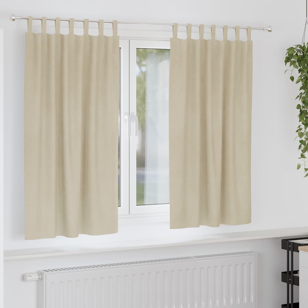 Vidaxl verduisterende gordijnen 2 pcs crème 140 x 175 cm fluweel