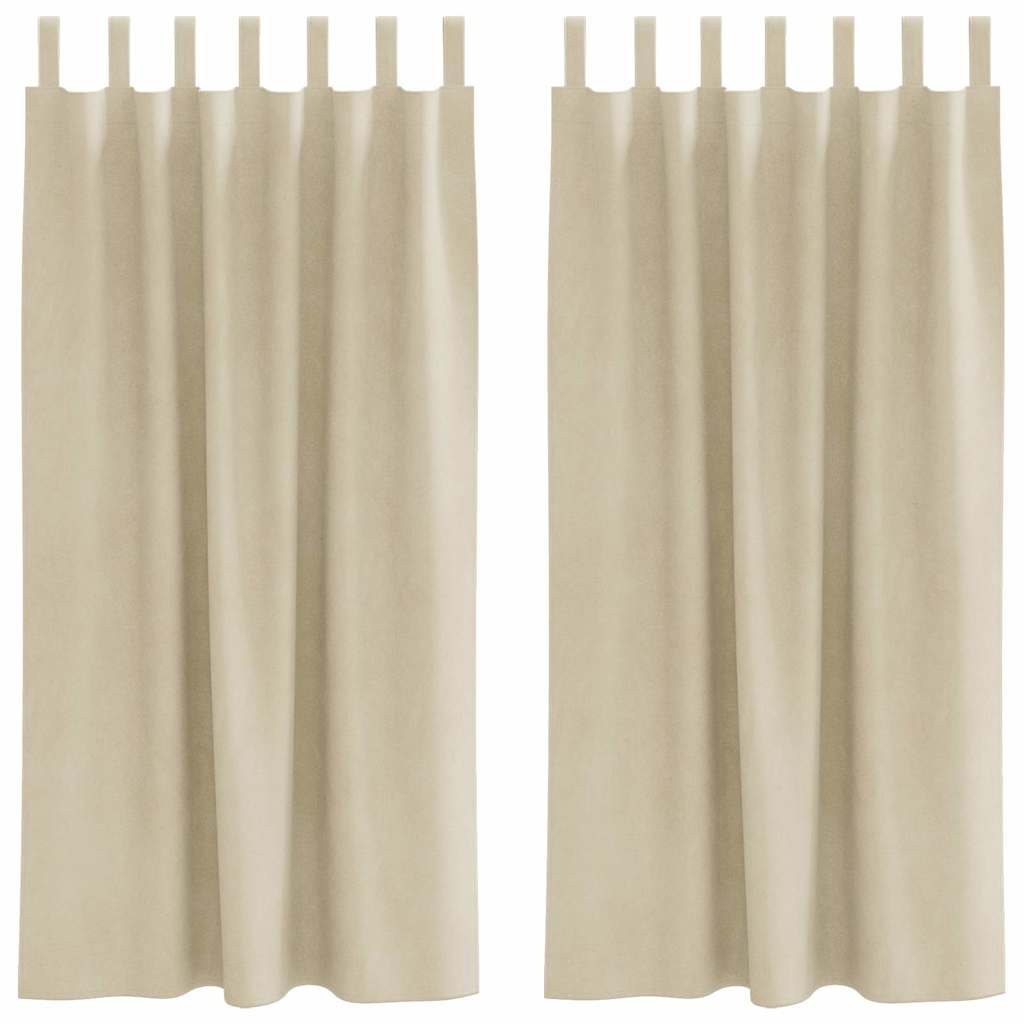 Vidaxl verduisterende gordijnen 2 pcs crème 140 x 175 cm fluweel