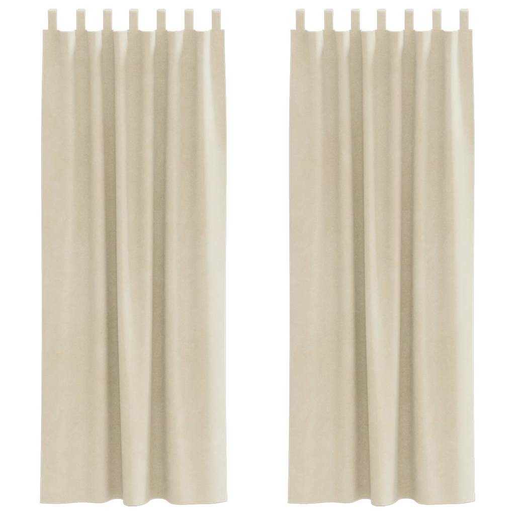Vidaxl verduisterende gordijnen 2 pcs crème 140 x 245 cm fluweel