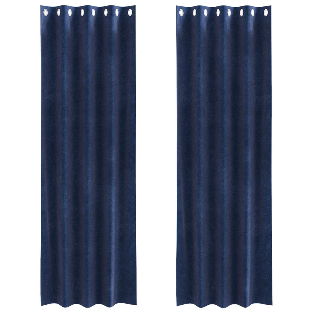 Vidaxl verduisterende gordijnen 2 pcs donkerblauw 140 x 225 cm fluweel