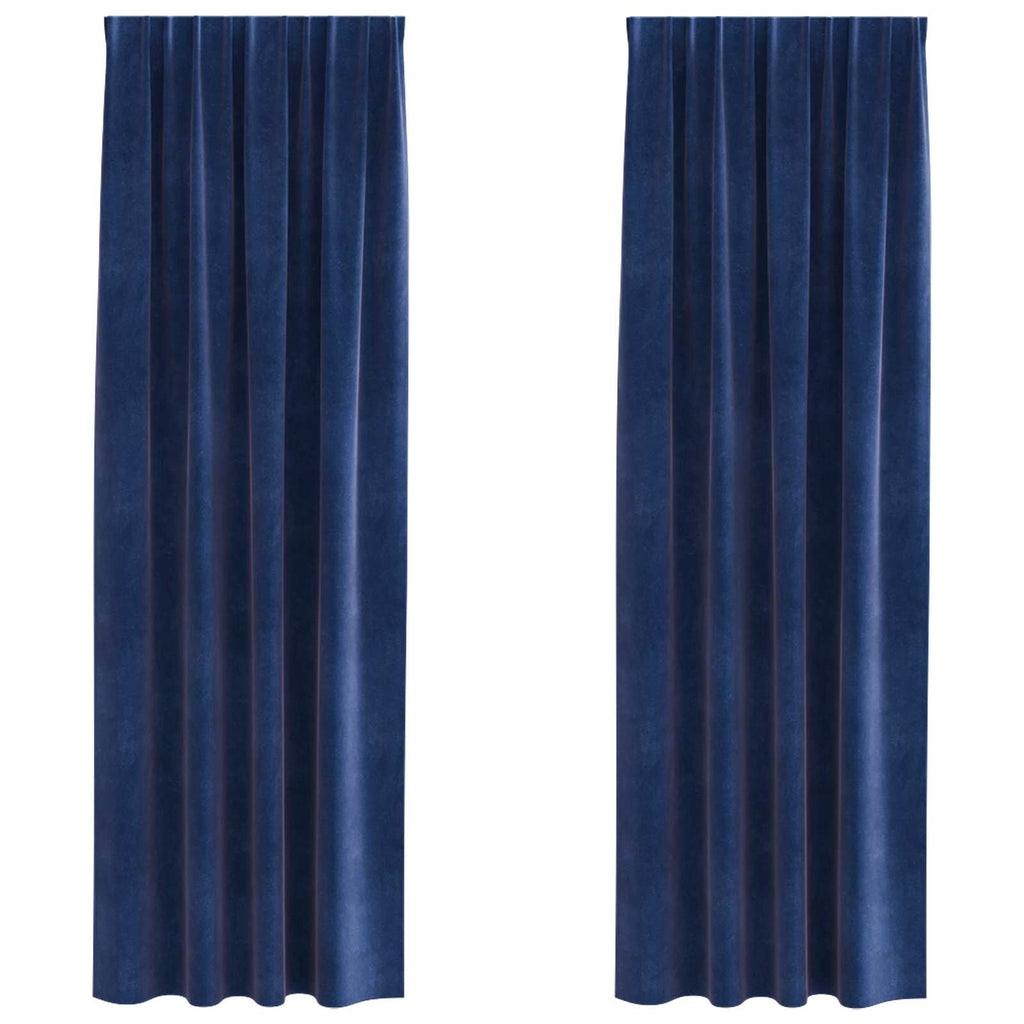 Vidaxl verduisterende gordijnen 2 pcs donkerblauw 140 x 225 cm fluweel