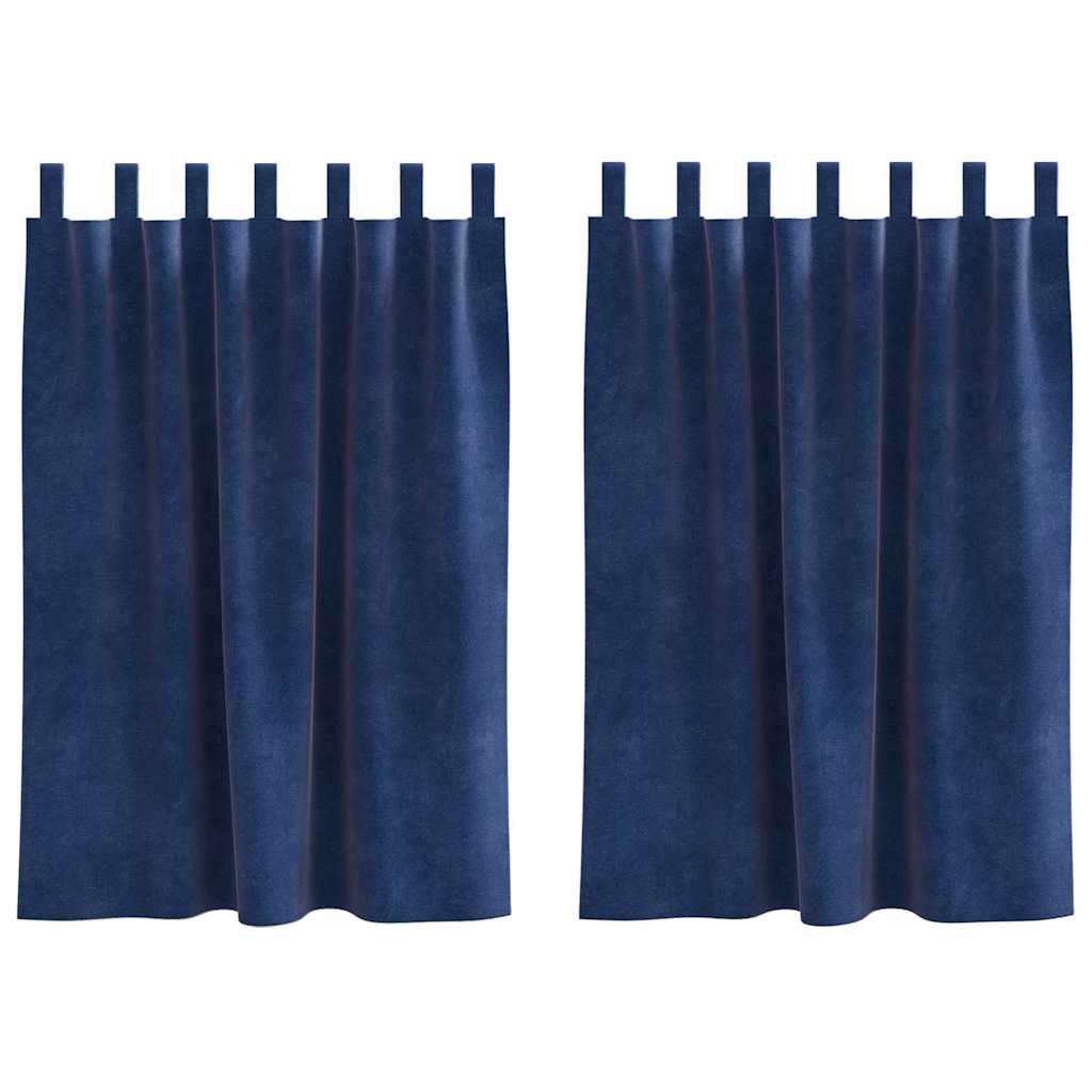 Vidaxl verduisterende gordijnen 2 pcs donkerblauw 140 x 140 cm fluweel