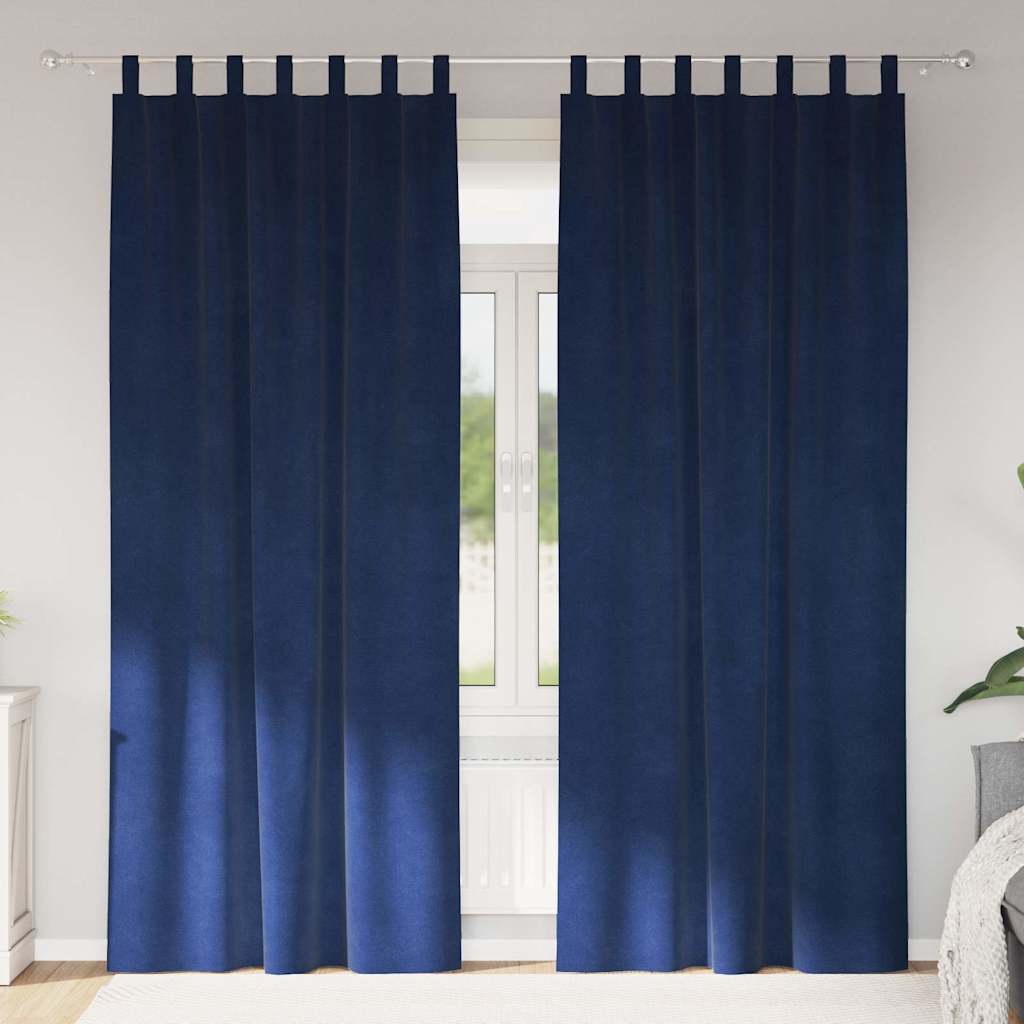 Vidaxl verduisterende gordijnen 2 pcs donkerblauw 140 x 225 cm fluweel