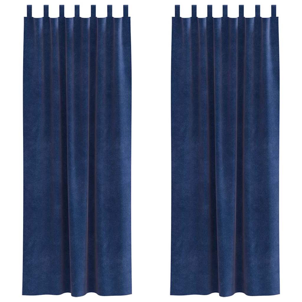 Vidaxl verduisterende gordijnen 2 pcs donkerblauw 140 x 225 cm fluweel