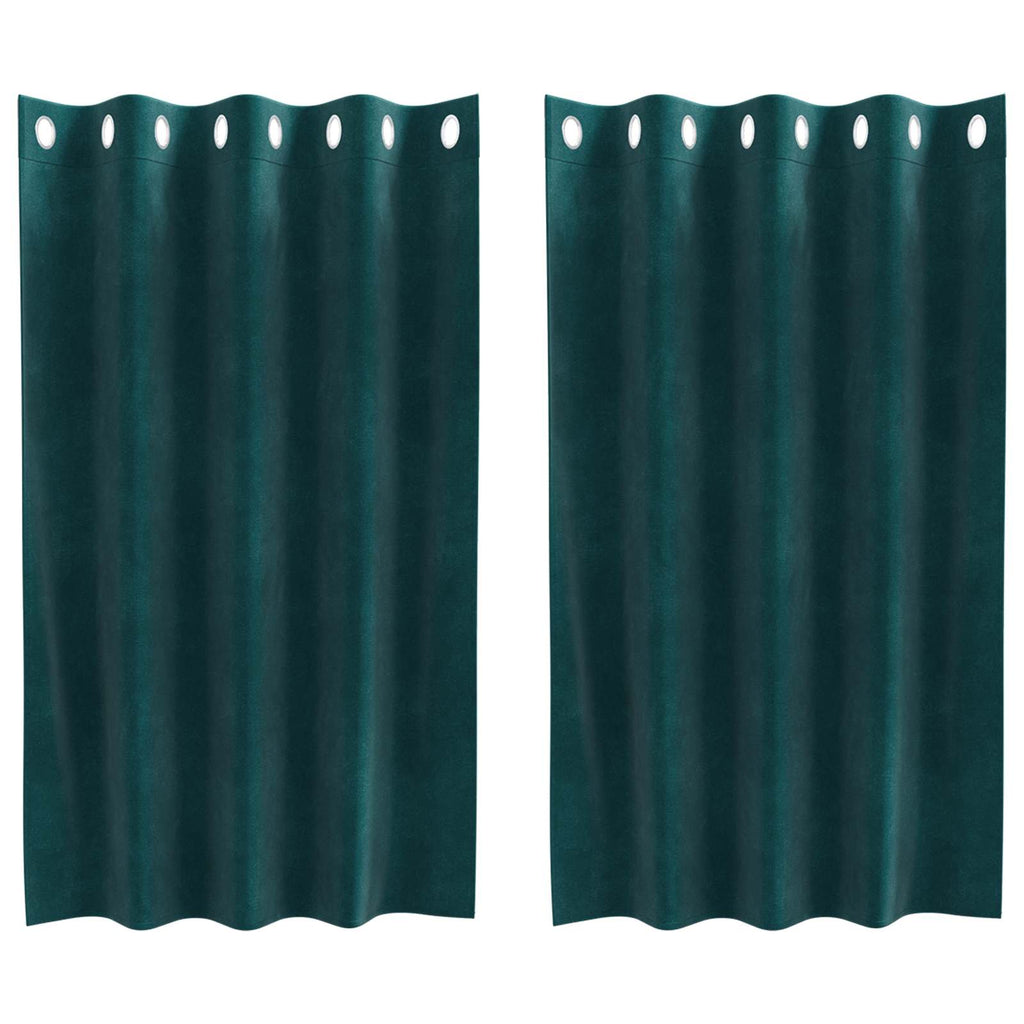 Vidaxl verduisterende gordijnen 2 pcs donkergroen 140 x 140 cm fluweel
